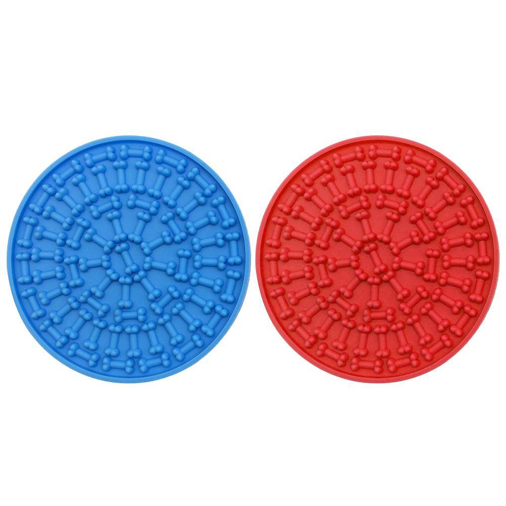 Slow Feeder Dog Mat Pet Supplies Color : Blue|Red 