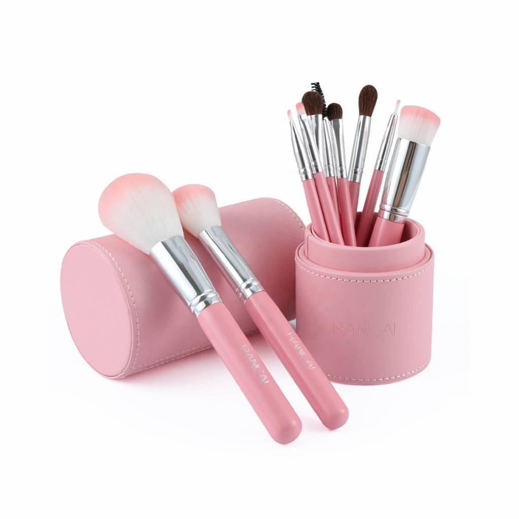 10-Piece Pink Makeup Brush Set Women's Fashion  