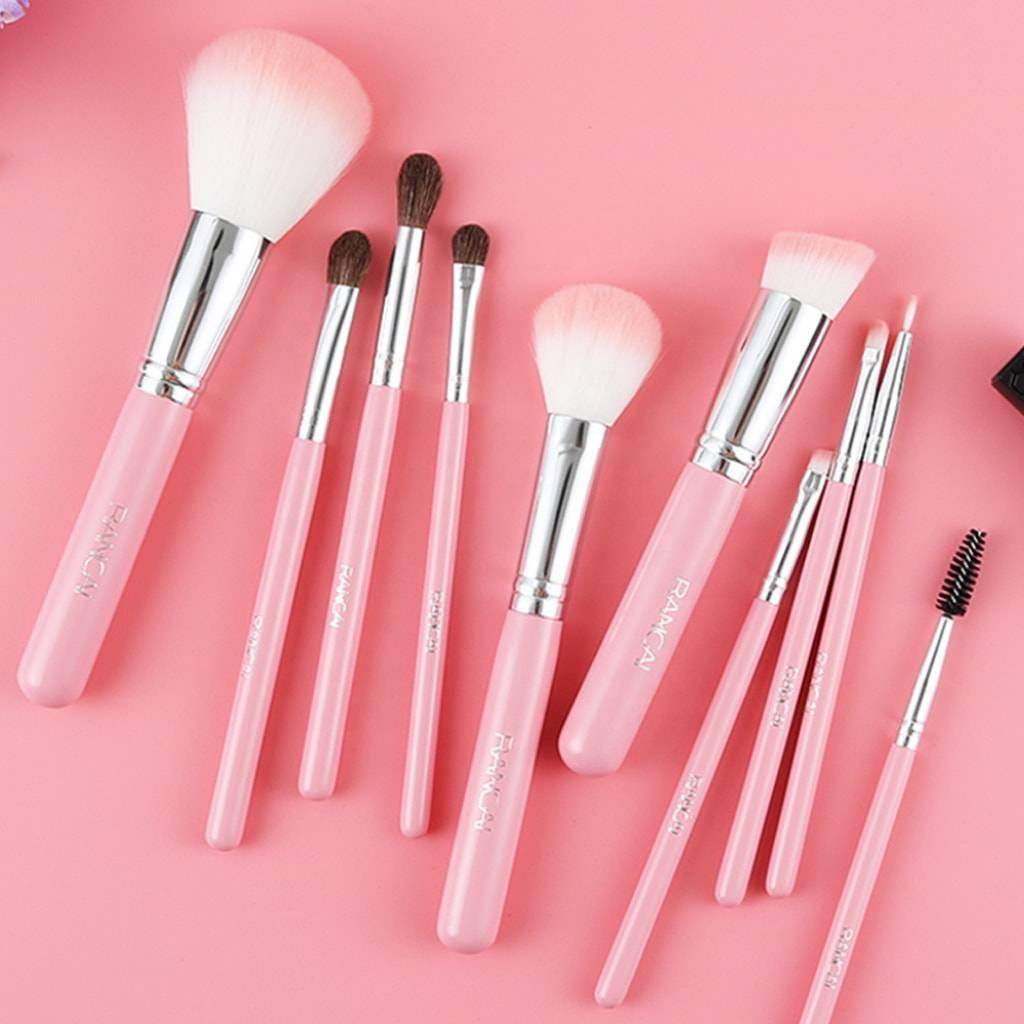 10-Piece Pink Makeup Brush Set Women's Fashion  