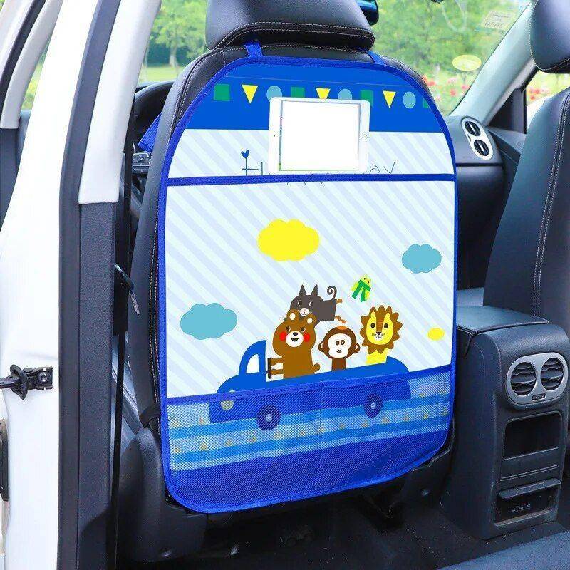 Cute Children Car Anti Kick Mat Car Seat Back Protector Car Accessories Color : Dark Blue|Pink|Blue|Black|Yellow 