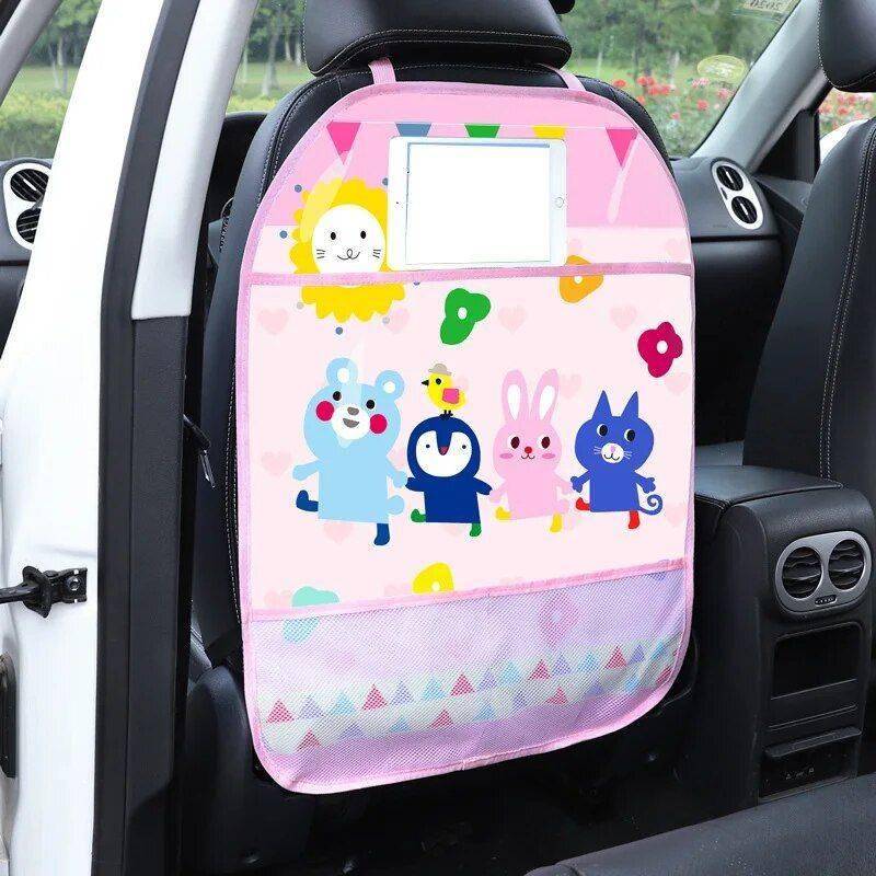 Cute Children Car Anti Kick Mat Car Seat Back Protector Car Accessories Color : Dark Blue|Pink|Blue|Black|Yellow 