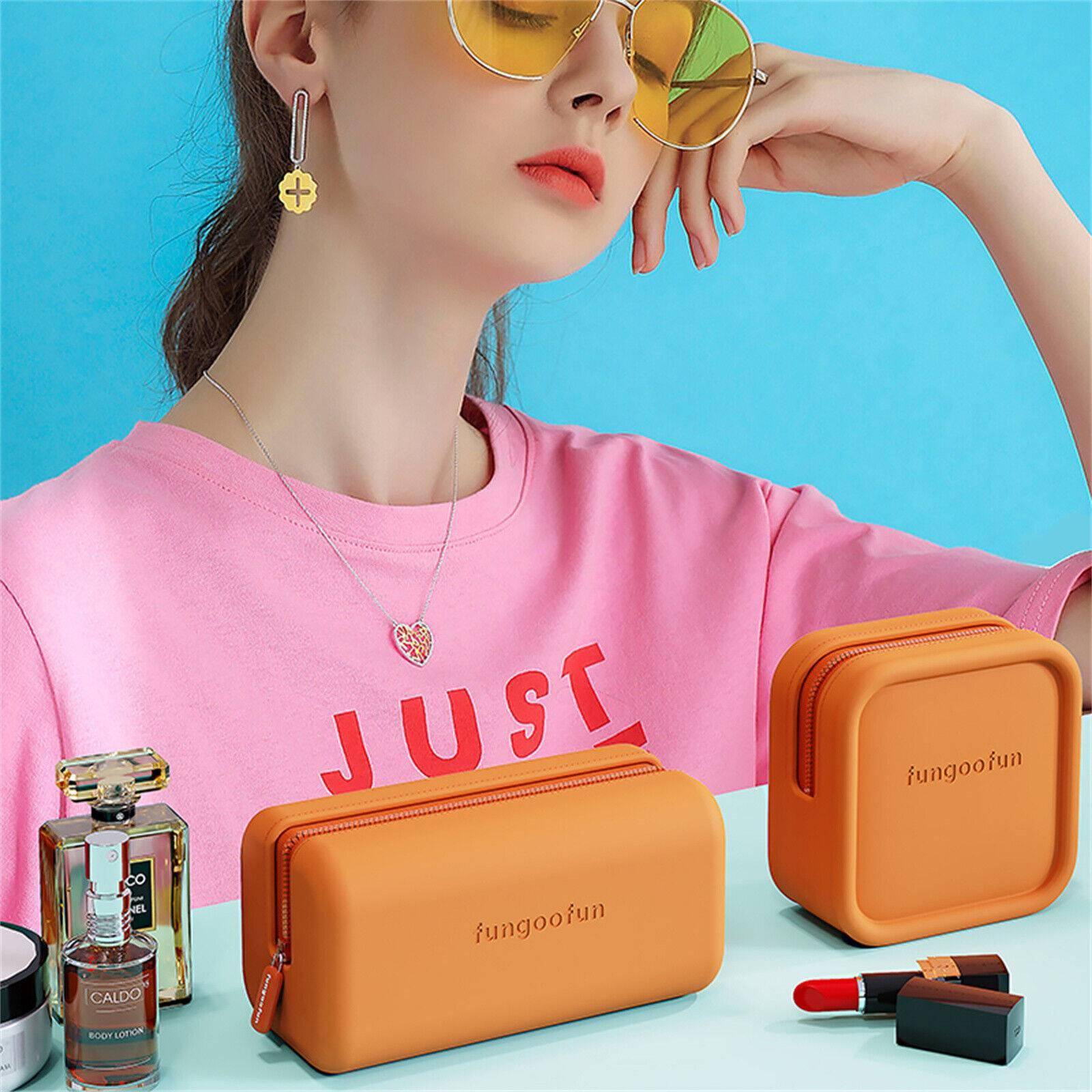 Chic Waterproof EVA Cosmetic Bag - Travel-Friendly Makeup Organizer Home & Kitchen Color : Yellow (S)|Yellow (L)|Orange (S)|Orange (L)|Pink (S)|Pink (L) 
