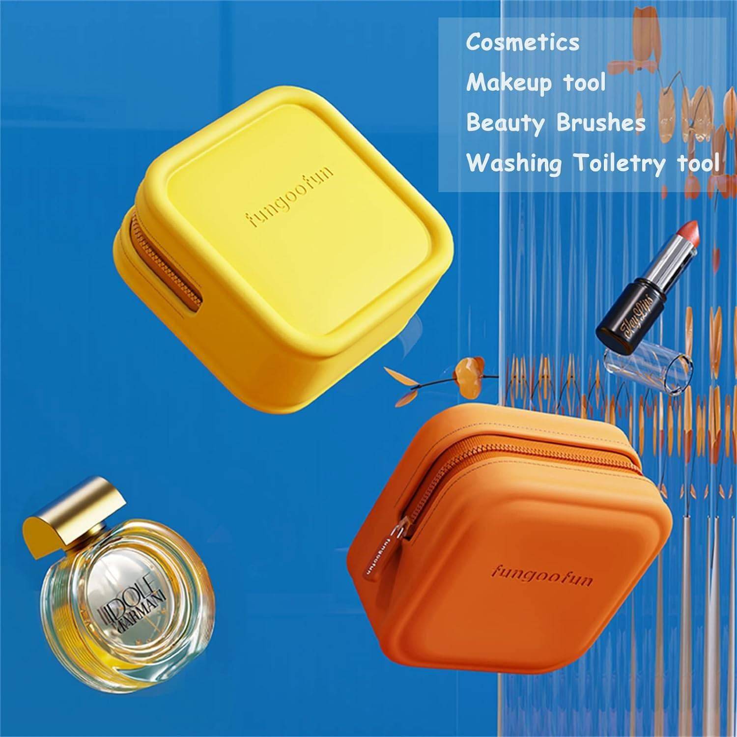 Chic Waterproof EVA Cosmetic Bag - Travel-Friendly Makeup Organizer Home & Kitchen Color : Yellow (S)|Yellow (L)|Orange (S)|Orange (L)|Pink (S)|Pink (L) 